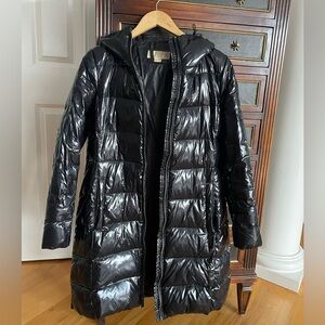 Michael Kors Shiny Black Puffer Coat